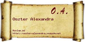 Oszter Alexandra névjegykártya