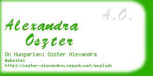 alexandra oszter business card